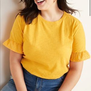 Old Navy Ruffle Sleeve Knit Top - Plus 3x Yellow